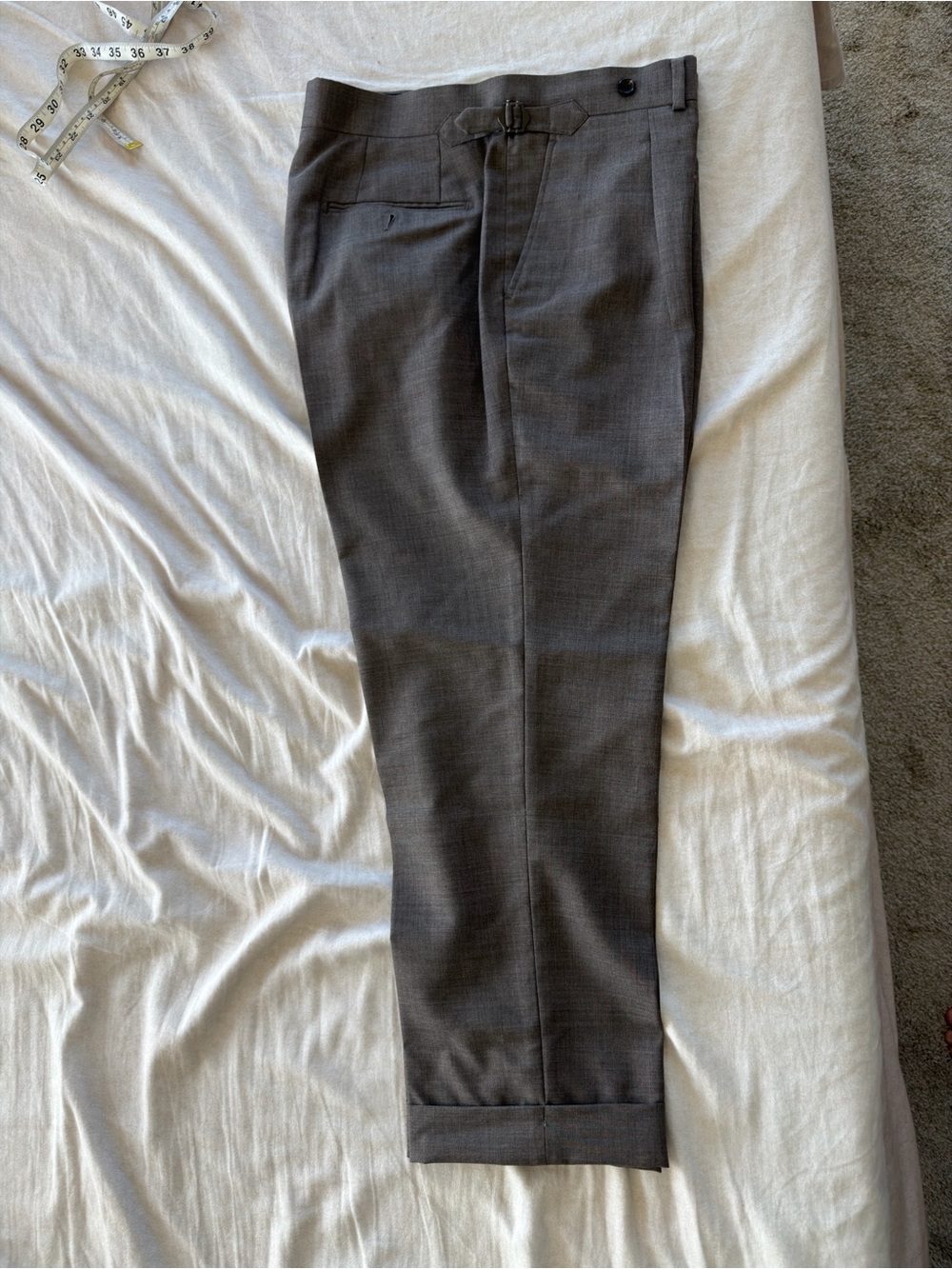 Grey tropical wool trousers